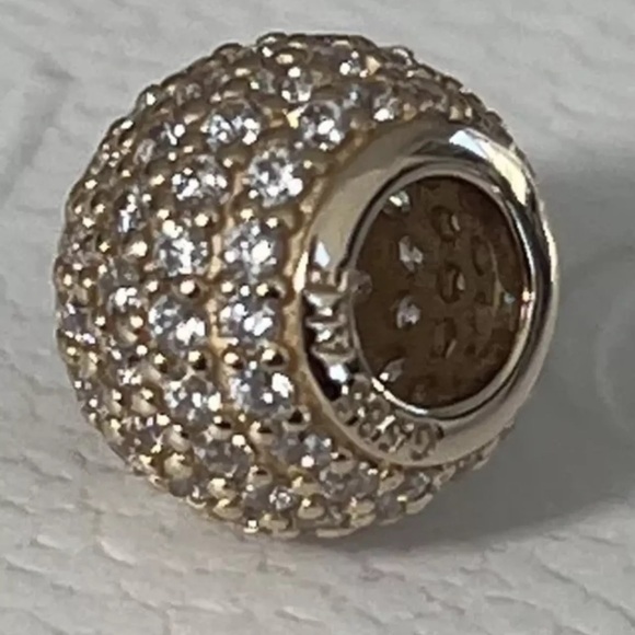 PANDORA Authentic 14K Gold Charm Pave Lights CZ Charm New In Box - Picture 4 of 4
